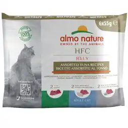 Zooplus 5 x 55g + 1 x 55g gratis! Almo Nature HFC maaltijdzakjes in gelei aanbieding