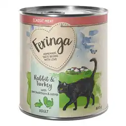 Zooplus 24 x 800 g Feringa Classic Meat Menu - Konijn & Kalkoen aanbieding