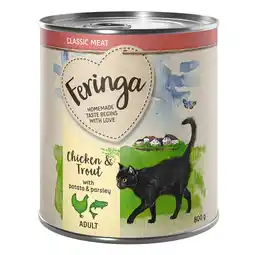 Zooplus 24 x 800 g Feringa Classic Meat Menu - Forel & Kip aanbieding