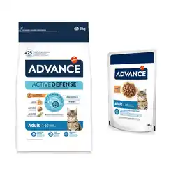 Zooplus 50% korting! 3 kg Advance droogvoer en 12 x 85 g Advance natvoer voor katten aanbieding