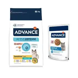 Zooplus 50% korting! 3 kg Advance droogvoer en 12 x 85 g Advance natvoer voor katten aanbieding