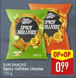 ALDI Sun Snacks Spicy rollitos cheese aanbieding