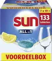 Bol.com Sun - Vaatwastabletten - All-in 1 - 7 x 19 Stuks - Voordeelverpakking aanbieding