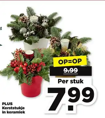 PLUS Plus Kerststukje In Keramiek aanbieding