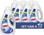 Bol.com Omo Vloeibaar Wasmiddel - Wit - 6 x 19 wasbeurten - Voordeelverpakking aanbieding