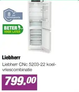 EP Liebherr CNc 5203-22 koel-vriescombinatie aanbieding