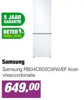 EP Samsung RB34C605CWW/EF Koel-vriescombinatie aanbieding