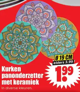 Dirk Kurken panonderzetter met keramiek aanbieding