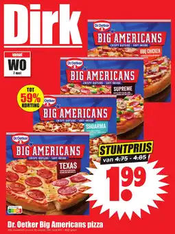Dirk Dr. Oetker Big Americans pizza aanbieding
