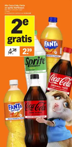 Albert Heijn Alle Coca-Cola, Fanta en Sprite literflessen aanbieding