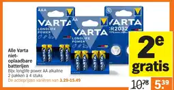 Albert Heijn Alle Varta niet oplaadbare batterijen aanbieding