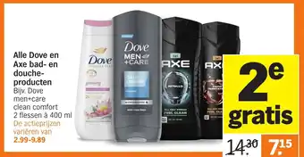 Albert Heijn Alle Dove en Axe bad en douche producten aanbieding