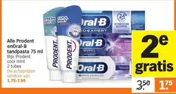 Albert Heijn Alle Prodent enOral B tandpasta aanbieding