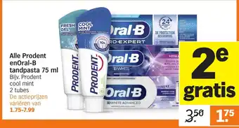 Albert Heijn Alle Prodent enOral B tandpasta aanbieding