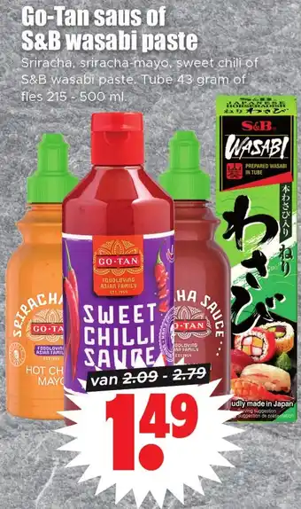 Dirk Go Tan saus of S&B wasabi paste aanbieding