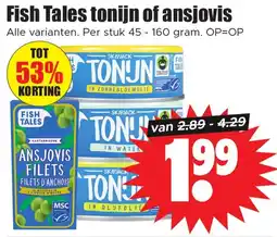 Dirk Fish Tales tonijn of ansjovis aanbieding