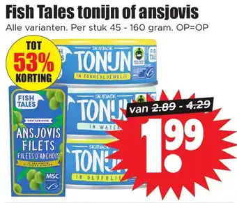 Dirk Fish Tales tonijn of ansjovis aanbieding