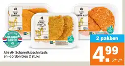 Albert Heijn Alle AH Scharrelkipschnitzels en cordon bleu 2 stuks aanbieding