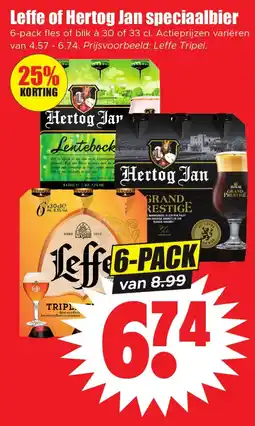 Dirk Leffe of Hertog Jan speciaalbier aanbieding