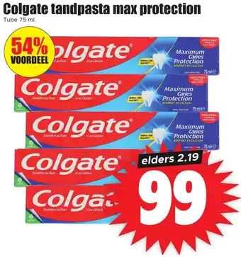 Dirk Colgate tandpasta max protection aanbieding