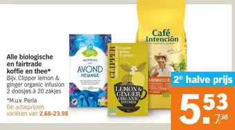 Albert Heijn Alle biologische en fairtrade koffie en thee aanbieding