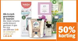 Albert Heijn Alle A-merk geurstokjes of kaarsen aanbieding