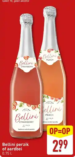 ALDI Bellini perzik of aardbei aanbieding
