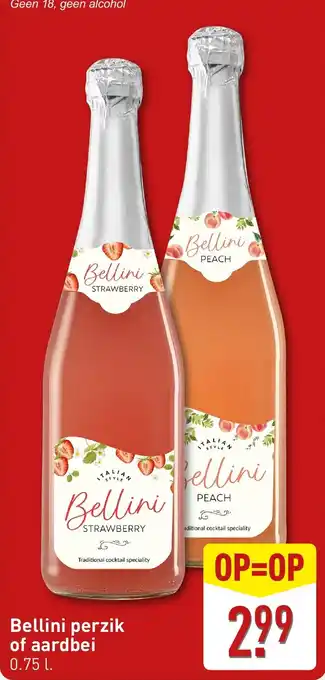 ALDI Bellini perzik of aardbei aanbieding