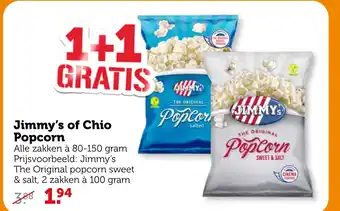 Coop Jimmy's of Chio Popcorn aanbieding