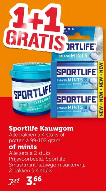 Coop Sportlife Kauwgom  of mints aanbieding
