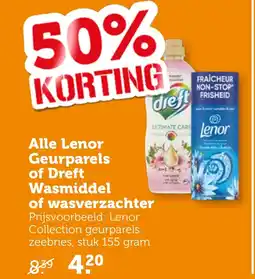 Coop Alle Lenor Geurparels of Dreft Wasmiddel of wasverzachter aanbieding