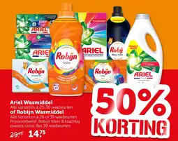 Coop Ariel Wasmiddel of Robijn Wasmiddel aanbieding