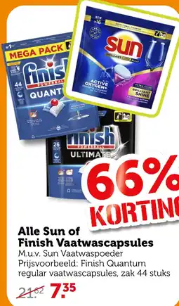 Coop Alle Sun of Finish Vaatwascapsules aanbieding