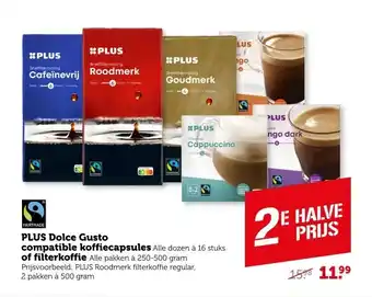 Coop PLUS Dolce Gusto compatible koffiecapsules of filterkoffie aanbieding