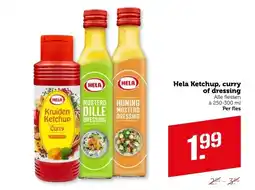 Coop Hela Ketchup, curry of dressing aanbieding
