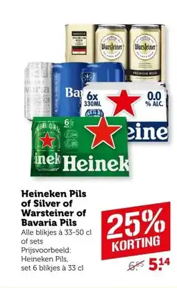 Coop Heineken Pils of Silver of Warsteiner of Bavaria Pils aanbieding
