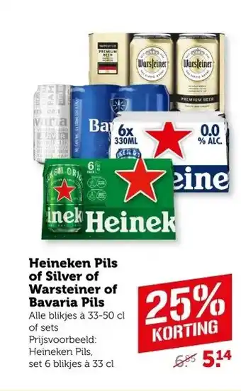 Coop Heineken Pils of Silver of Warsteiner of Bavaria Pils aanbieding