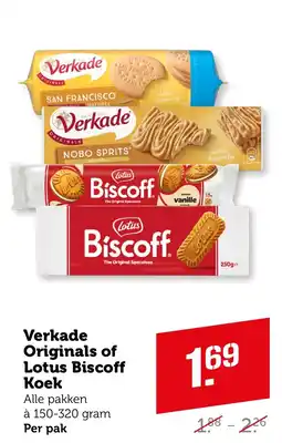 Coop Verkade Originals of Lotus Biscoff Koek aanbieding