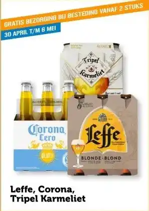 Coop Leffe, Corona, Tripel Karmeliet aanbieding