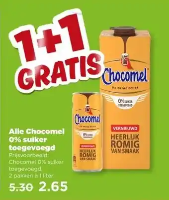 PLUS Alle Chocomel 0% suiker toegevoegd aanbieding