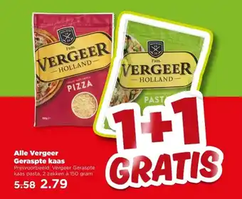 PLUS Alle Vergeer Geraspte kaas aanbieding