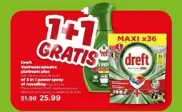 PLUS Dreft Vaatwascapsules platinum plus aanbieding