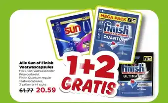 PLUS Alle Sun of Finish Vaatwascapsules aanbieding