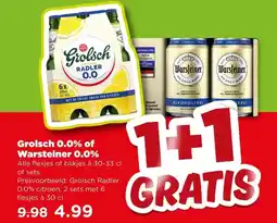 PLUS Grolsch 0.0% of Warsteiner 0.0% aanbieding