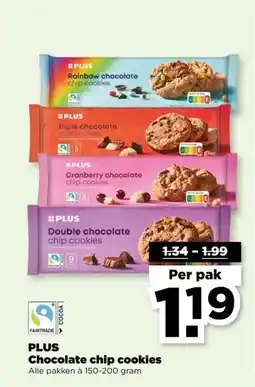 PLUS PLUS Chocolate chip cookies aanbieding