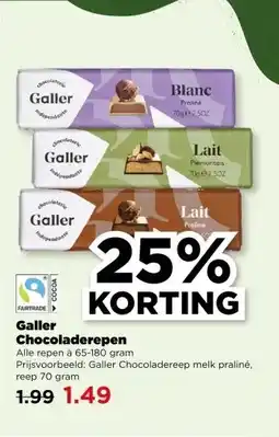 PLUS GallerChocoladerepen aanbieding