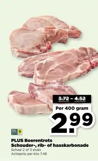 PLUS PLUS Boerentrots Schouder-, rib- of haaskarbonade aanbieding
