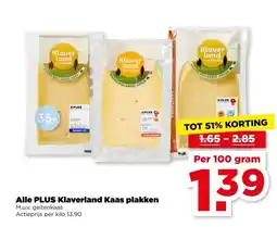 PLUS Alle PLUS Klaverland Kaas plakken aanbieding