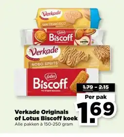 PLUS Verkade Originals of Lotus Biscoff koek aanbieding