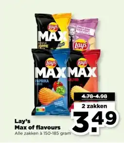PLUS Lay's Max of flavours aanbieding